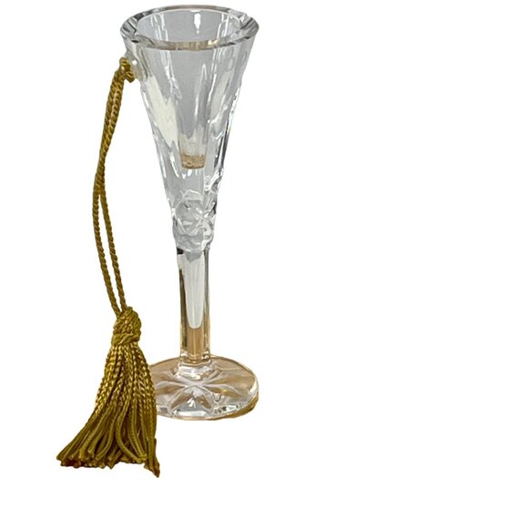 Gorham Crystal 2000 Holiday Toasting Flute With Tassel NIB Christmas Ornament - Picture 6 of 10